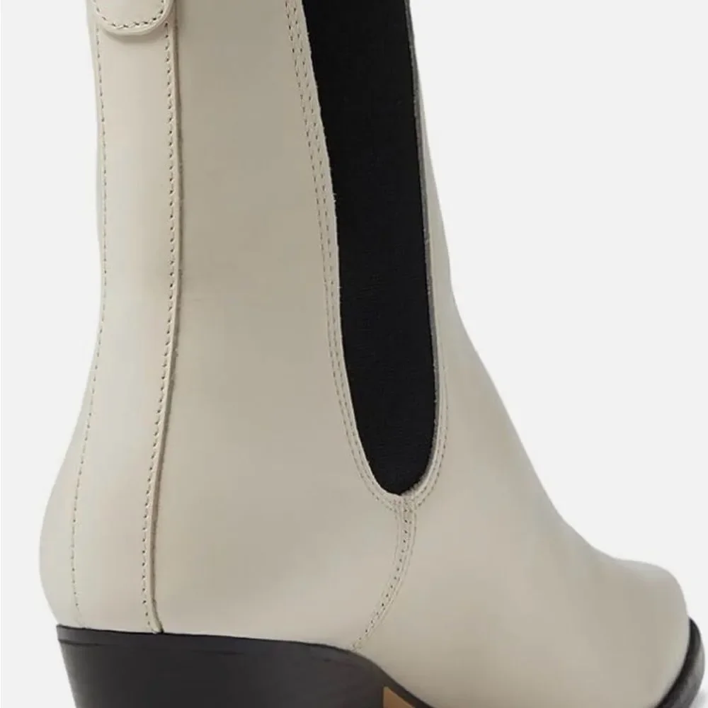 Michael Kors leather Cream and Black Ankle Booties